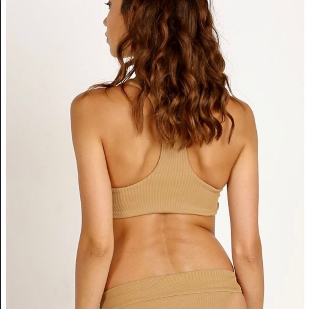 L*space Tan Ribbed tie bikini set - Picture 4 of 6